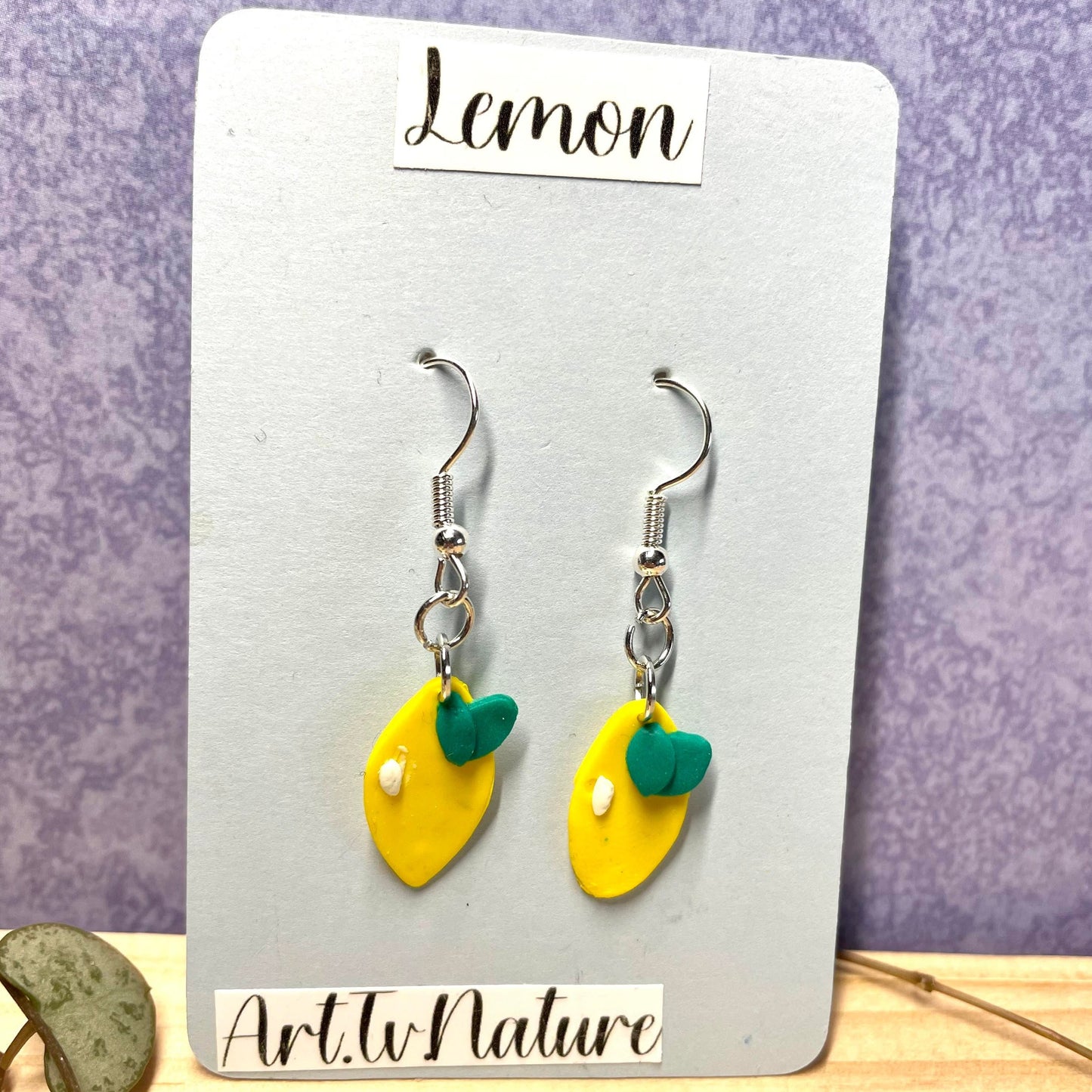 lemon polymer clay earrings