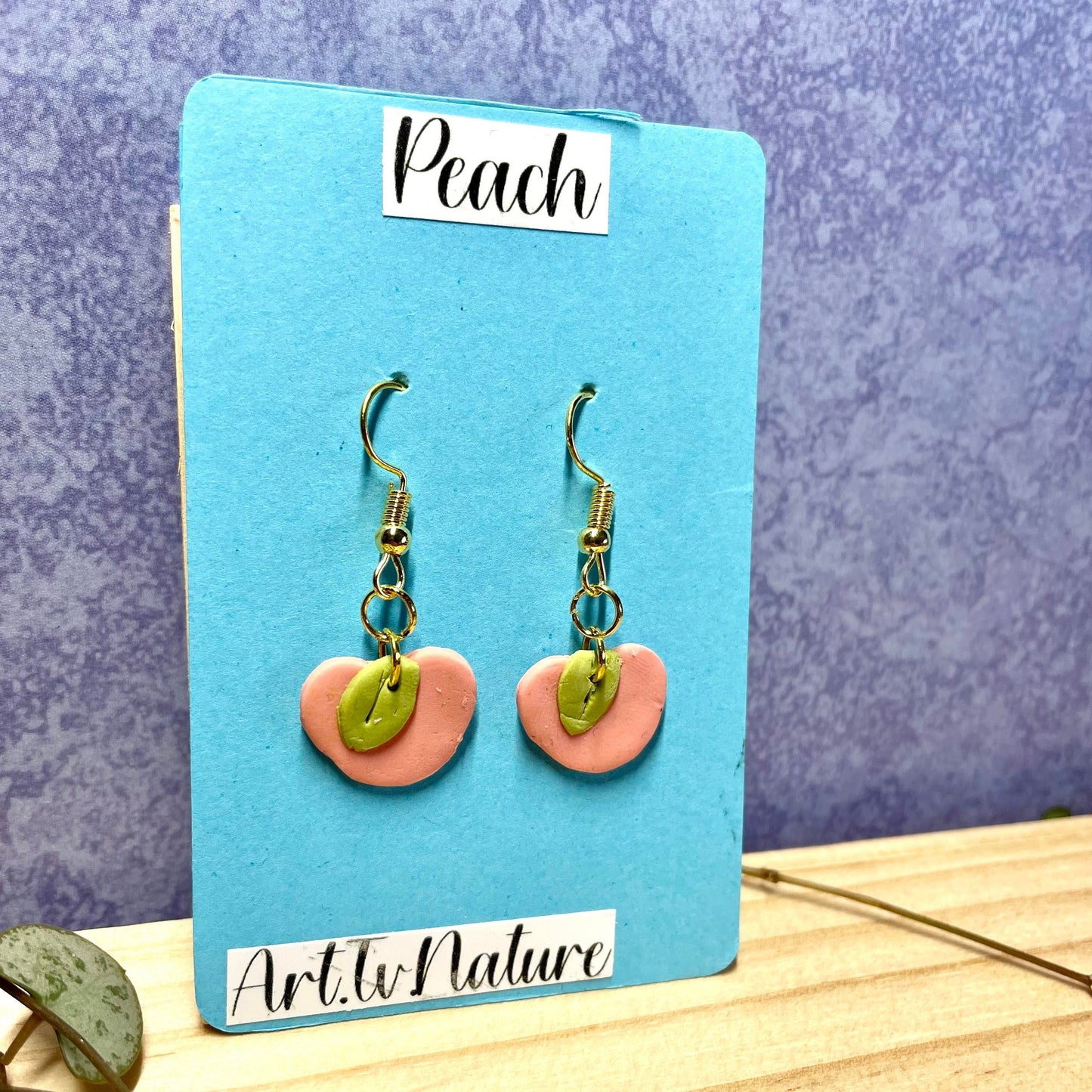 Peach polymer clay earrings