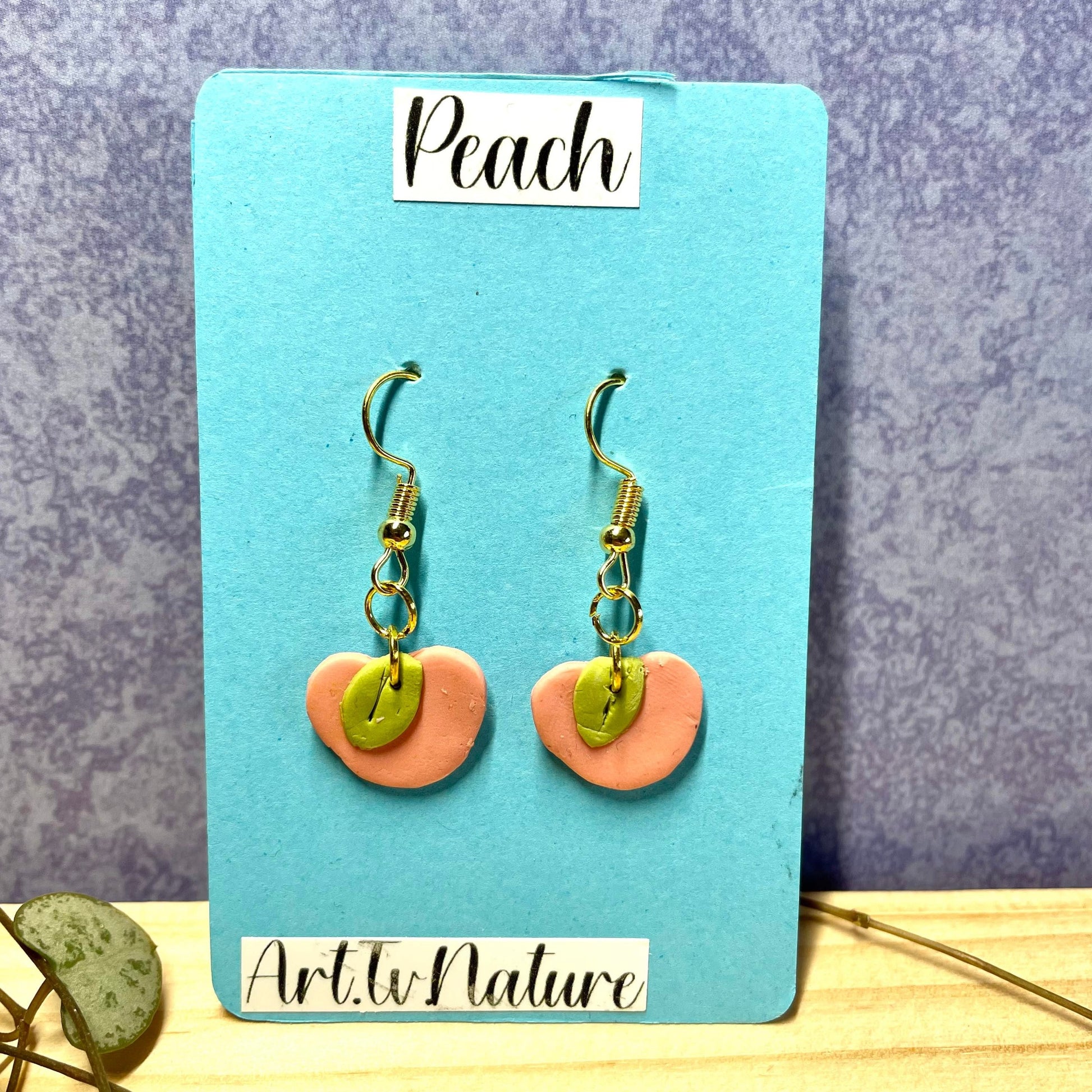 Peach polymer clay earrings