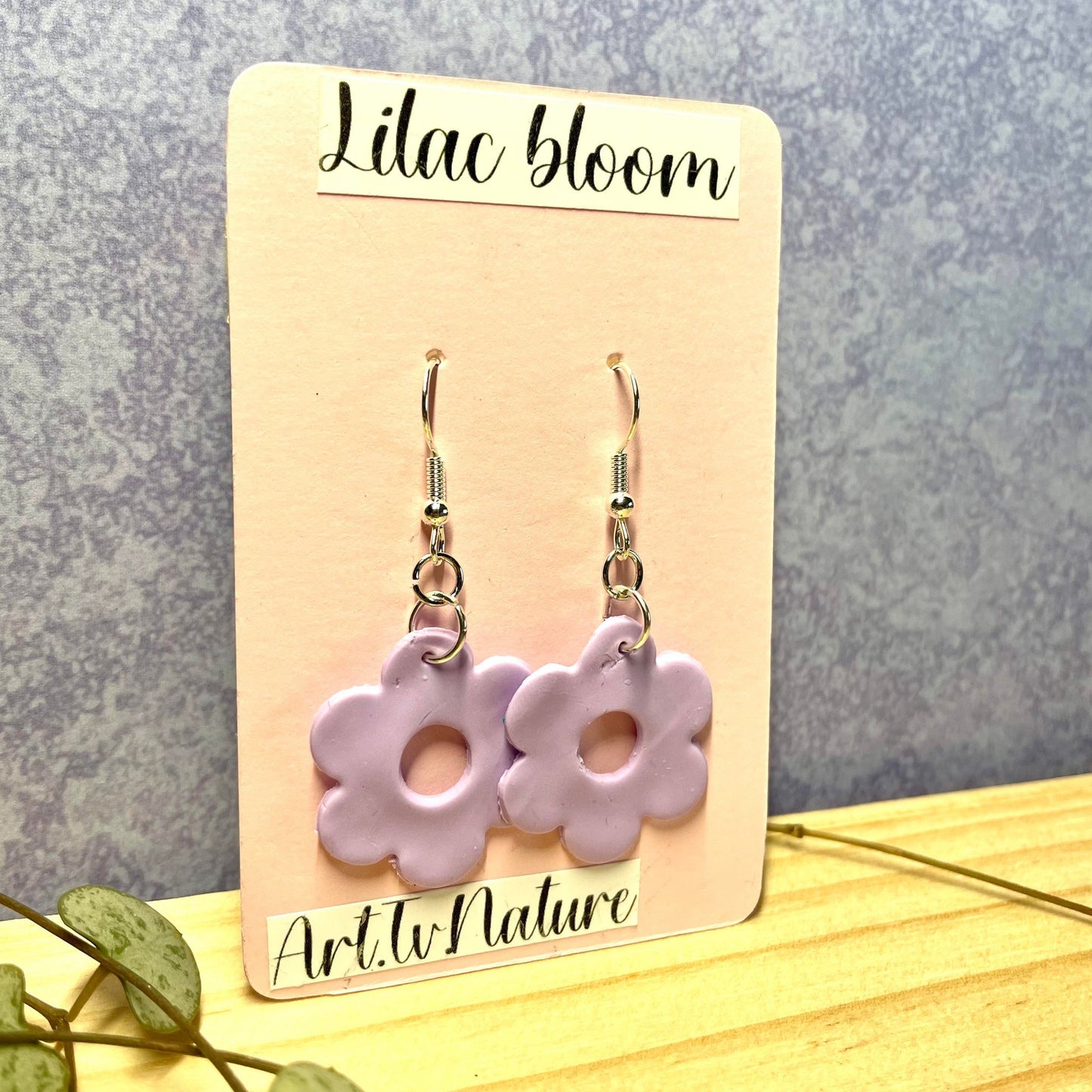 lilac bloom flower shaped earrings