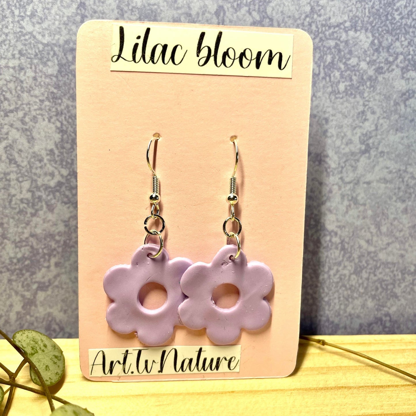 lilac bloom flower shaped earrings