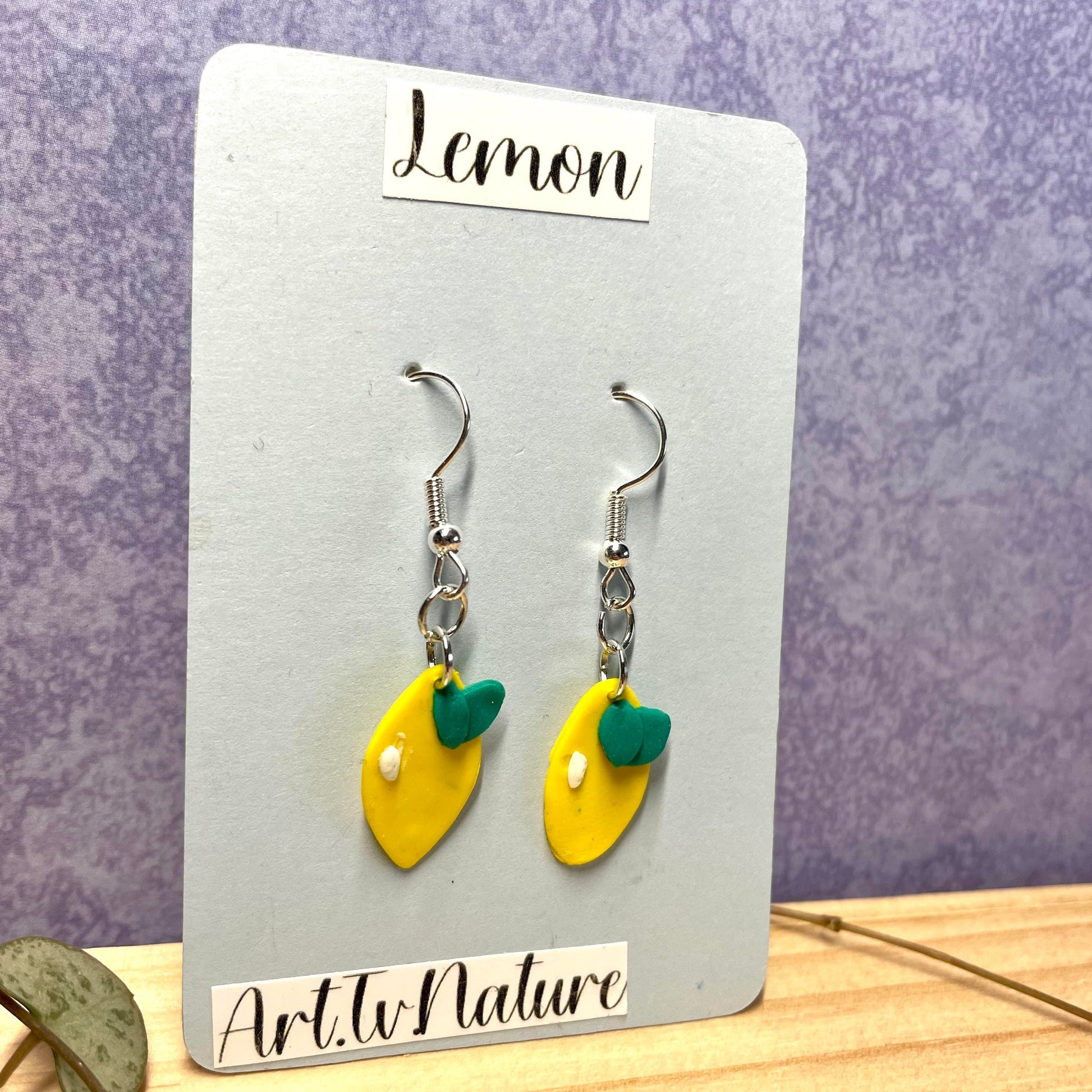 lemon polymer clay earrings