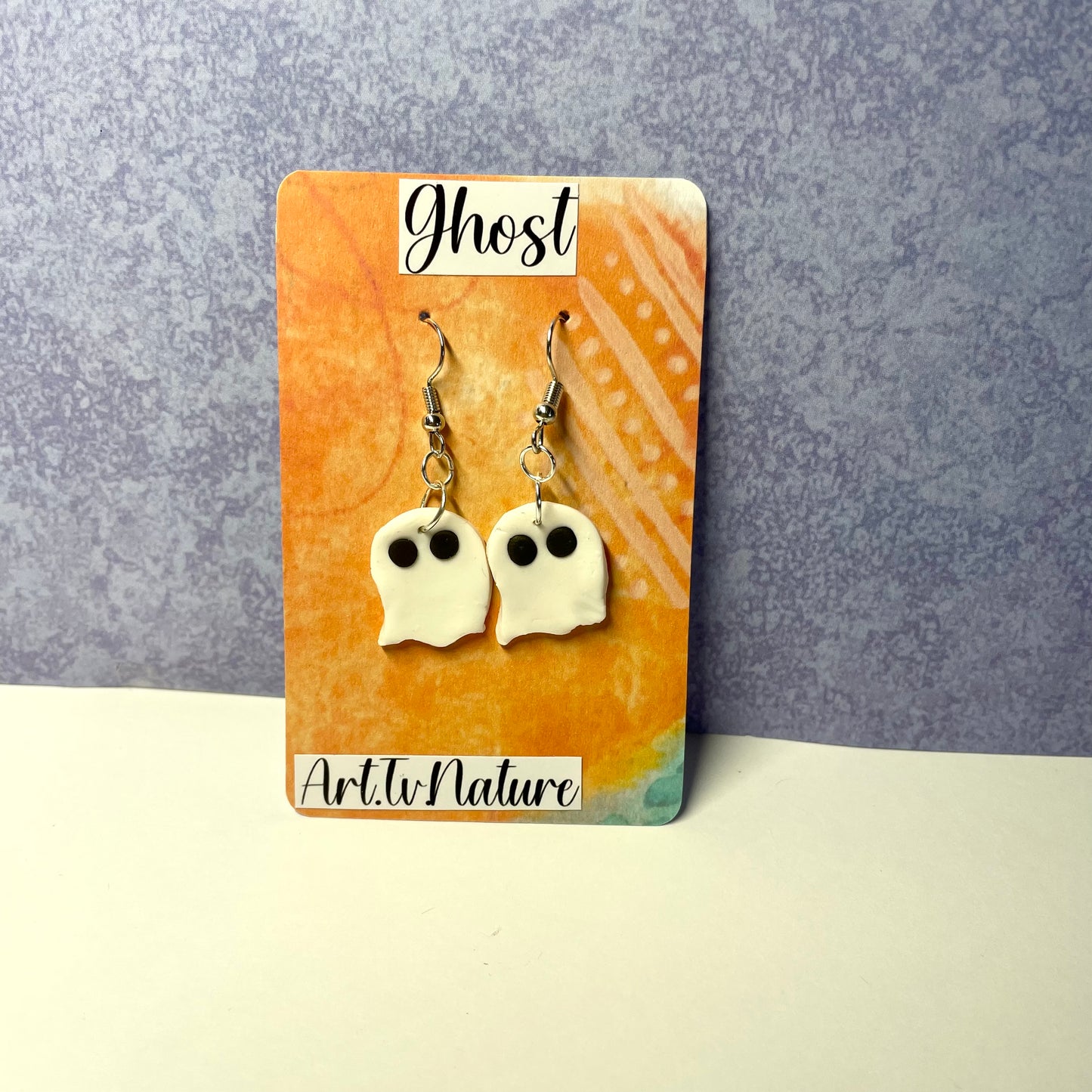 Ghost polymer clay earrings