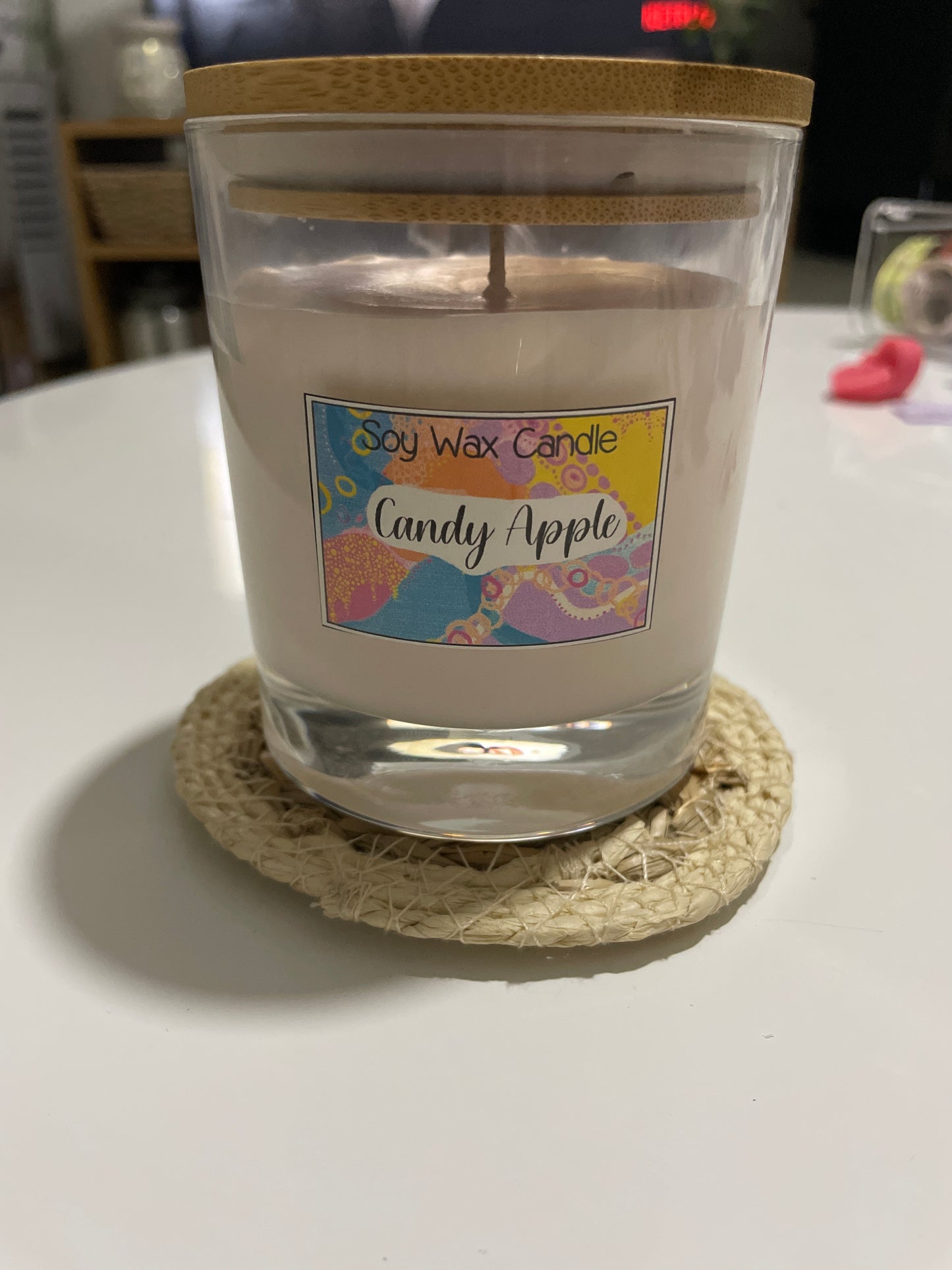 Candy apple handmade soy candle