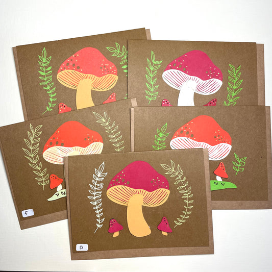 Paper Craft Mushroom Greeting card