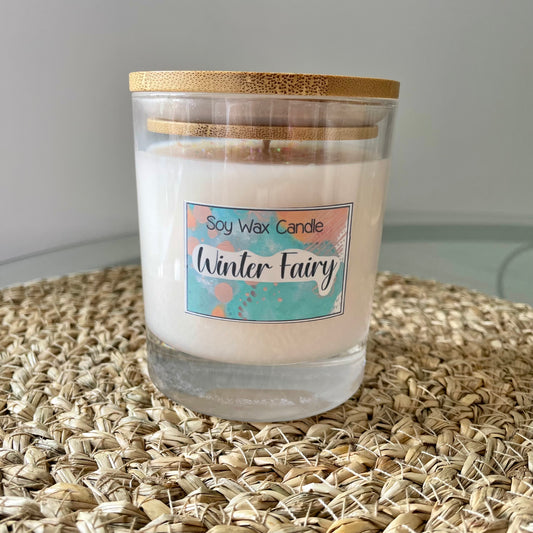 Winter fairy handmade soy candle