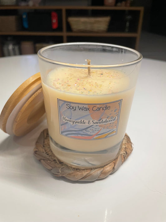 Honeysuckle & Sandalwood handmade soy candle