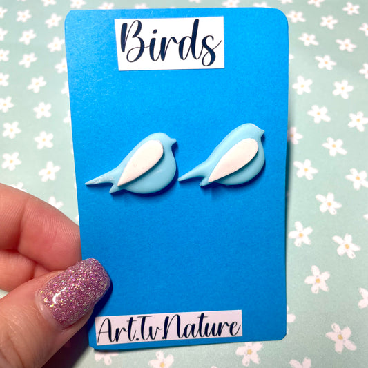 Bird stud polymer clay earrings