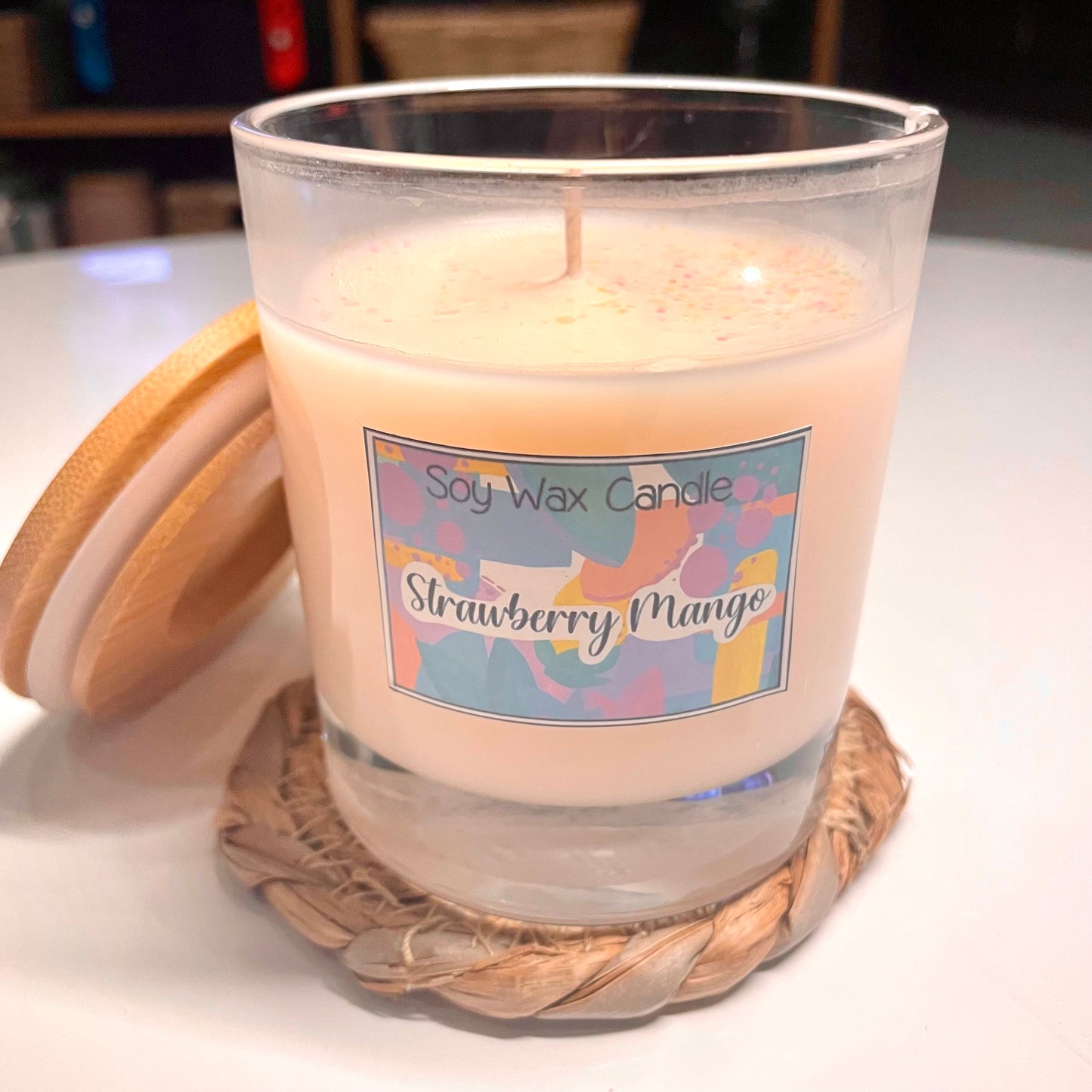 Strawberry mango handmade soy candle