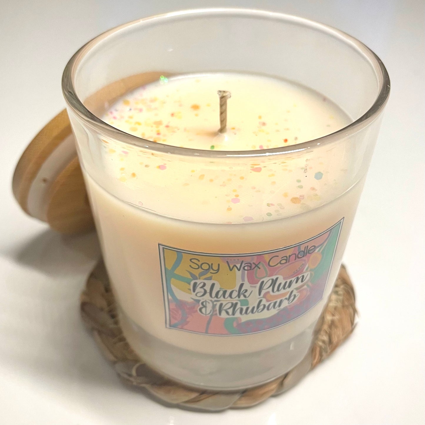 Black plum & Rhubarb handmade soy candle