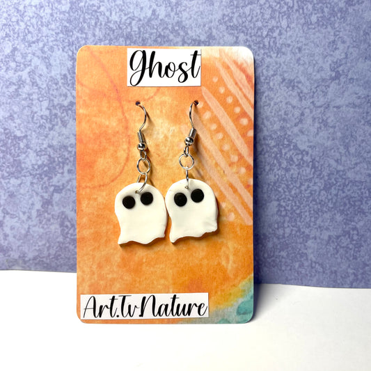 Ghost polymer clay earrings