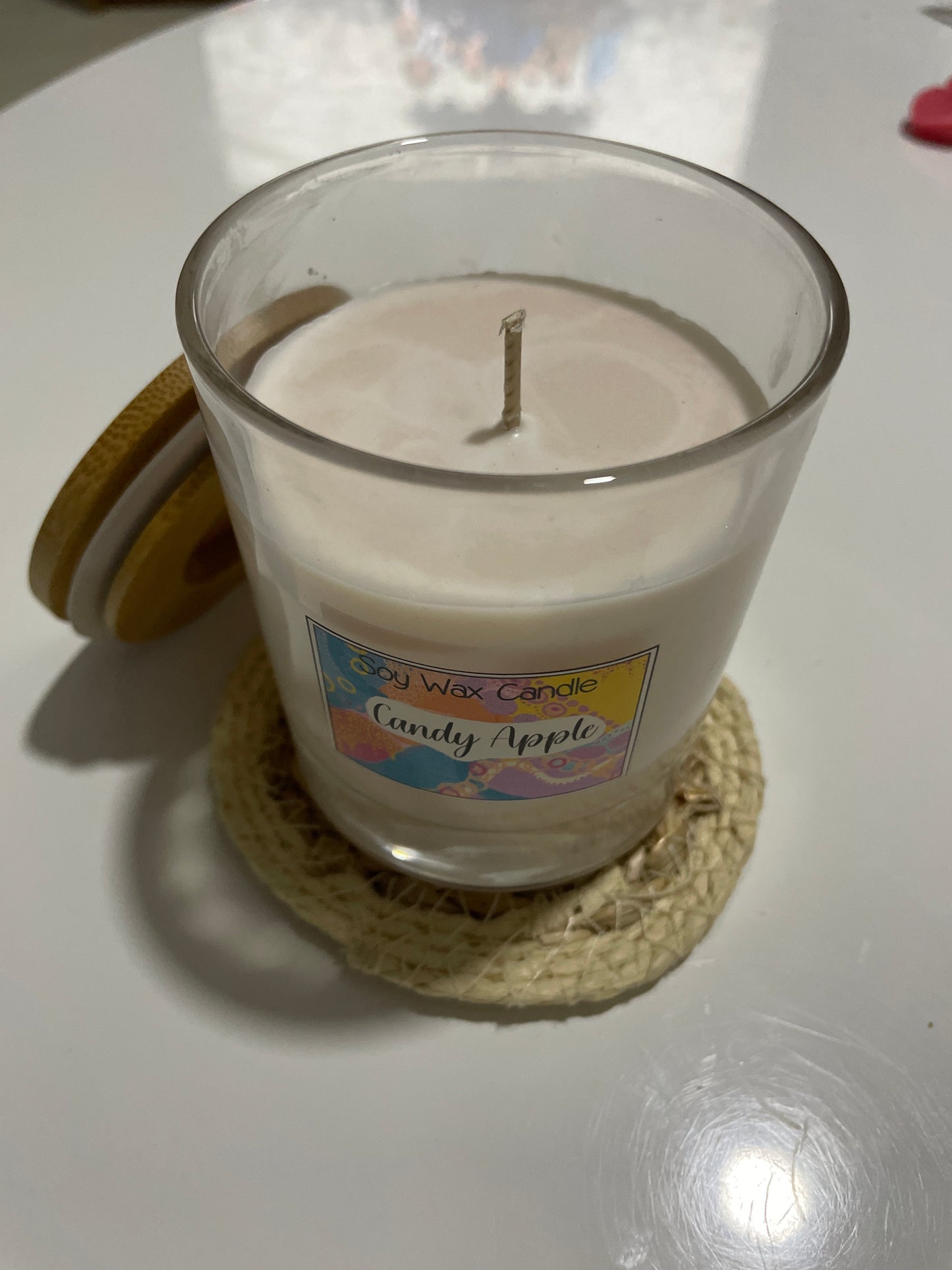 Candy apple handmade soy candle