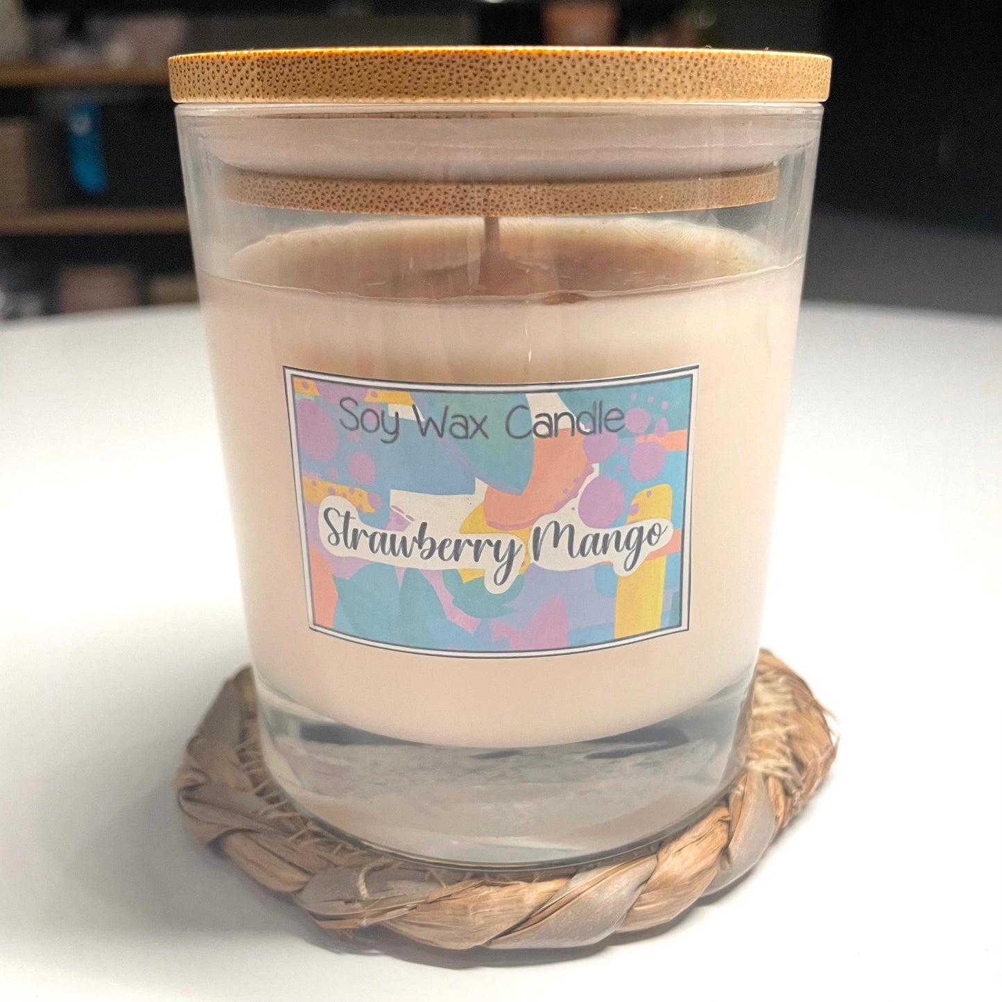 Strawberry mango handmade soy candle