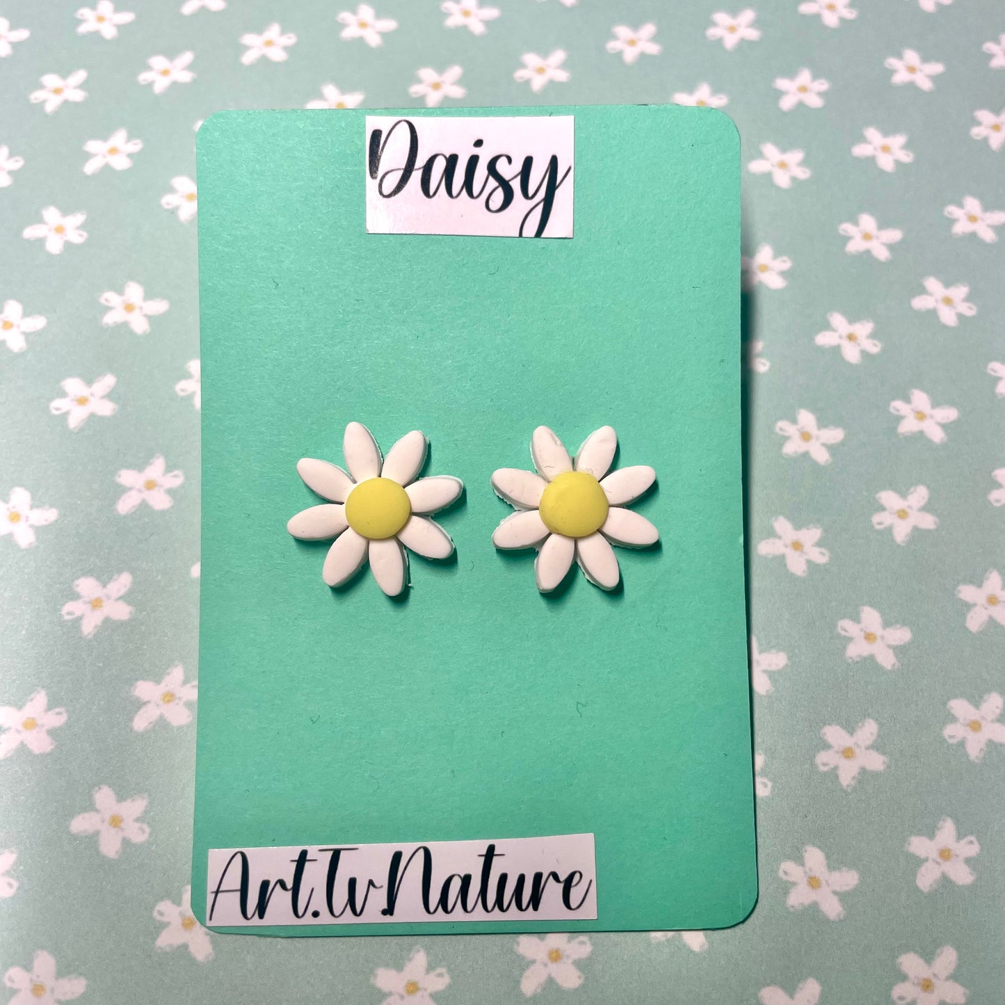 Daisy stud polymer clay earrings