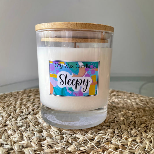 Sleepy handmade soy candle