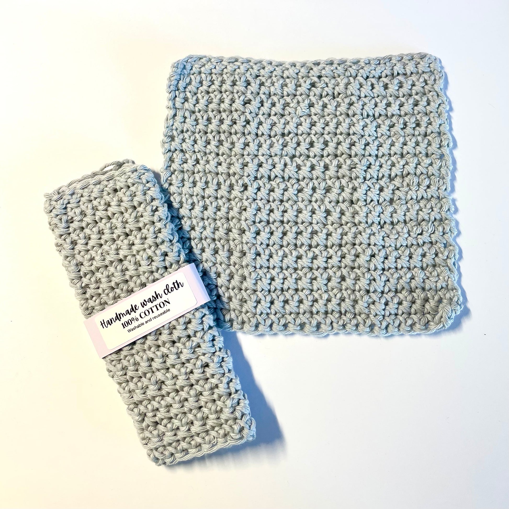 handmade cotton yarn crochet wash cloth