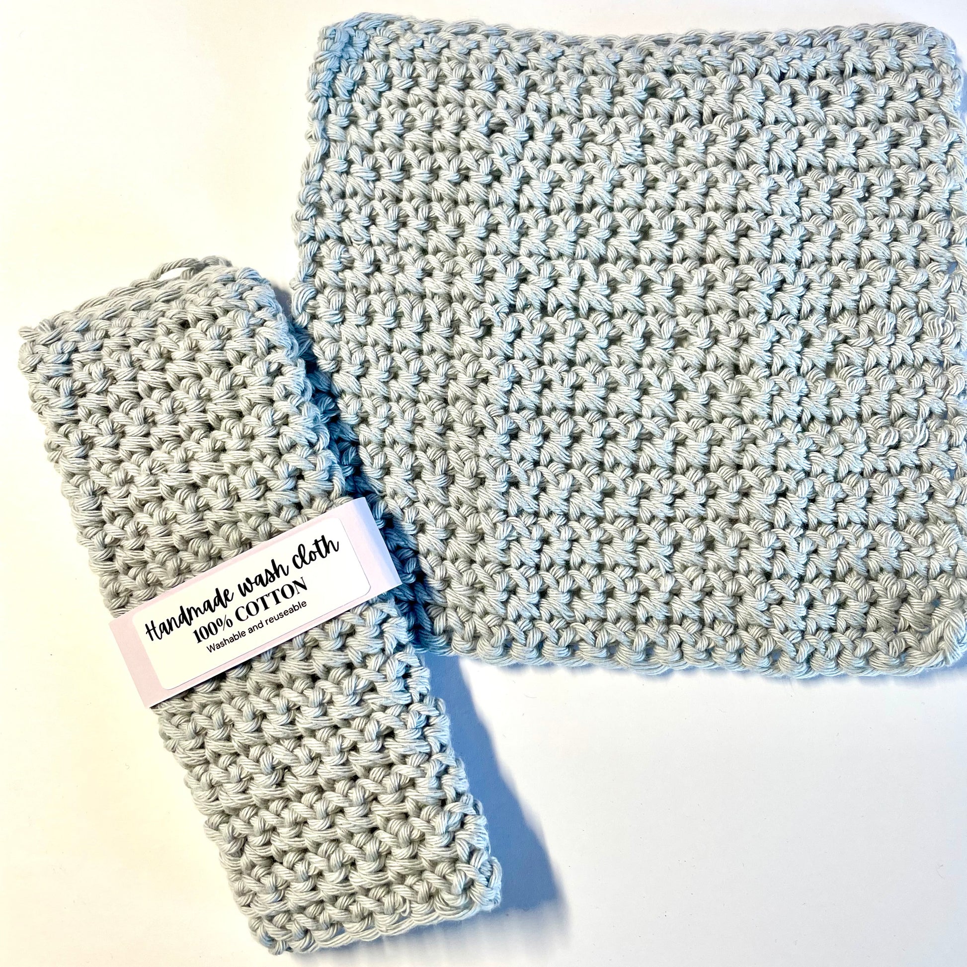 handmade cotton yarn crochet wash cloth