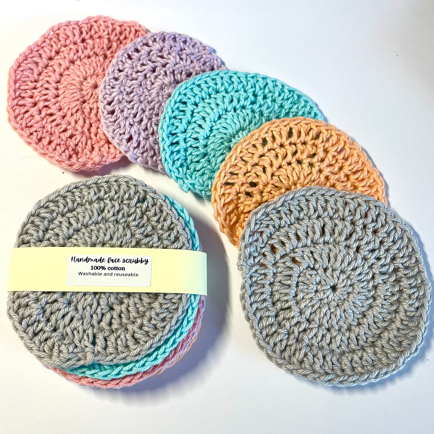 Handmade crochet face scrubbies