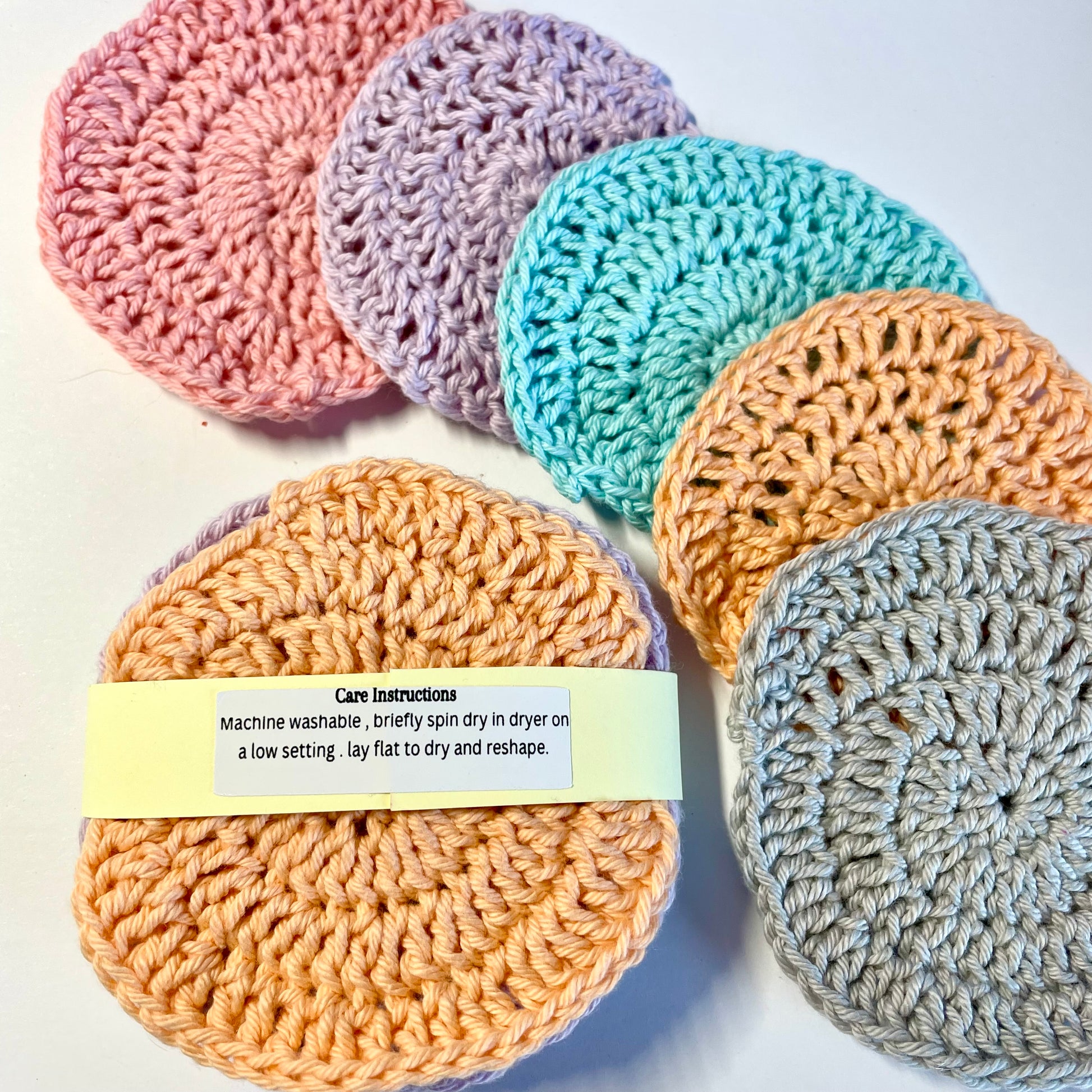 Handmade crochet face scrubbies