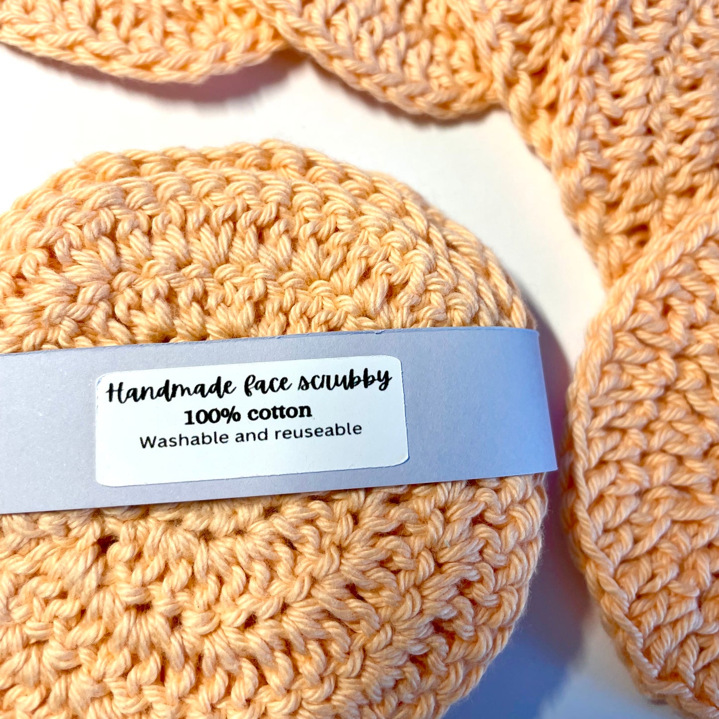 Handmade crochet face scrubbies