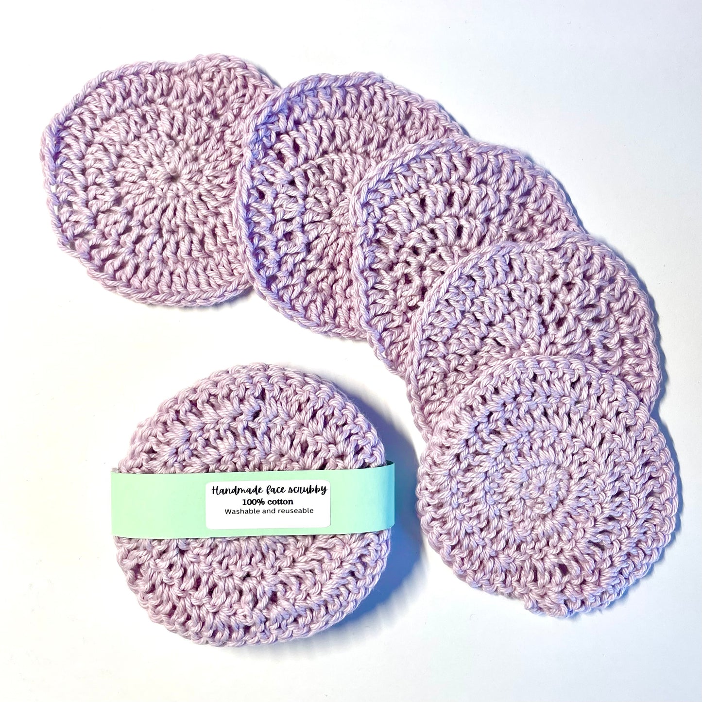 Handmade crochet face scrubbies