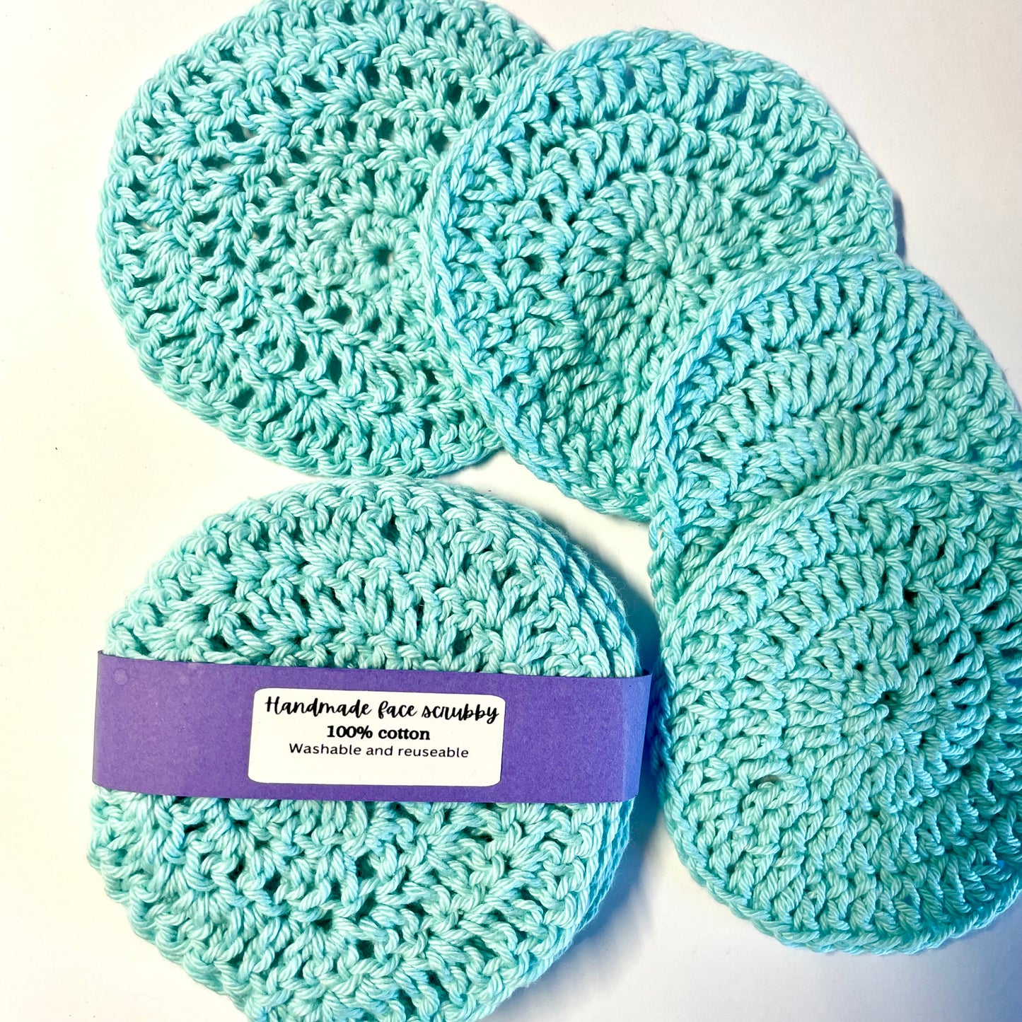 Handmade crochet face scrubbies