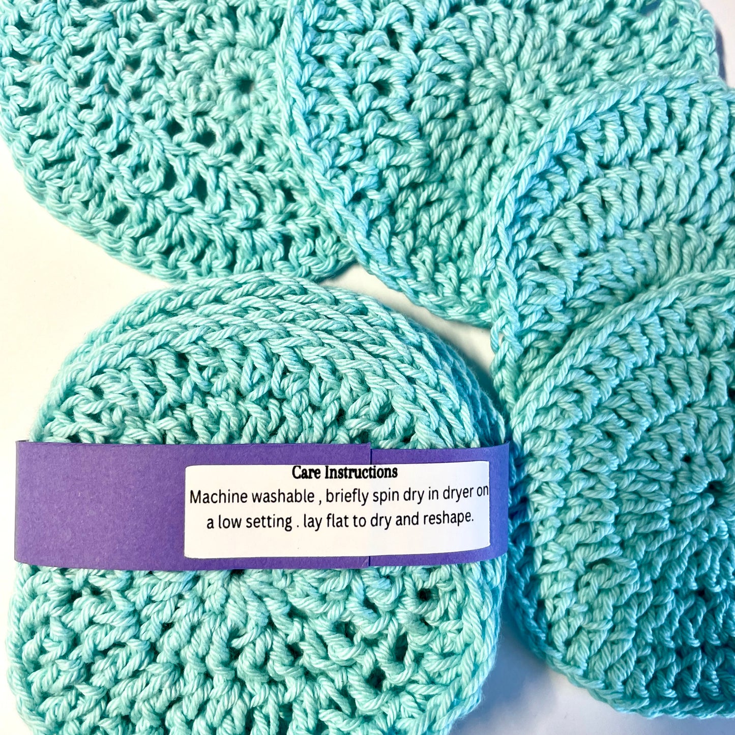 Handmade crochet face scrubbies