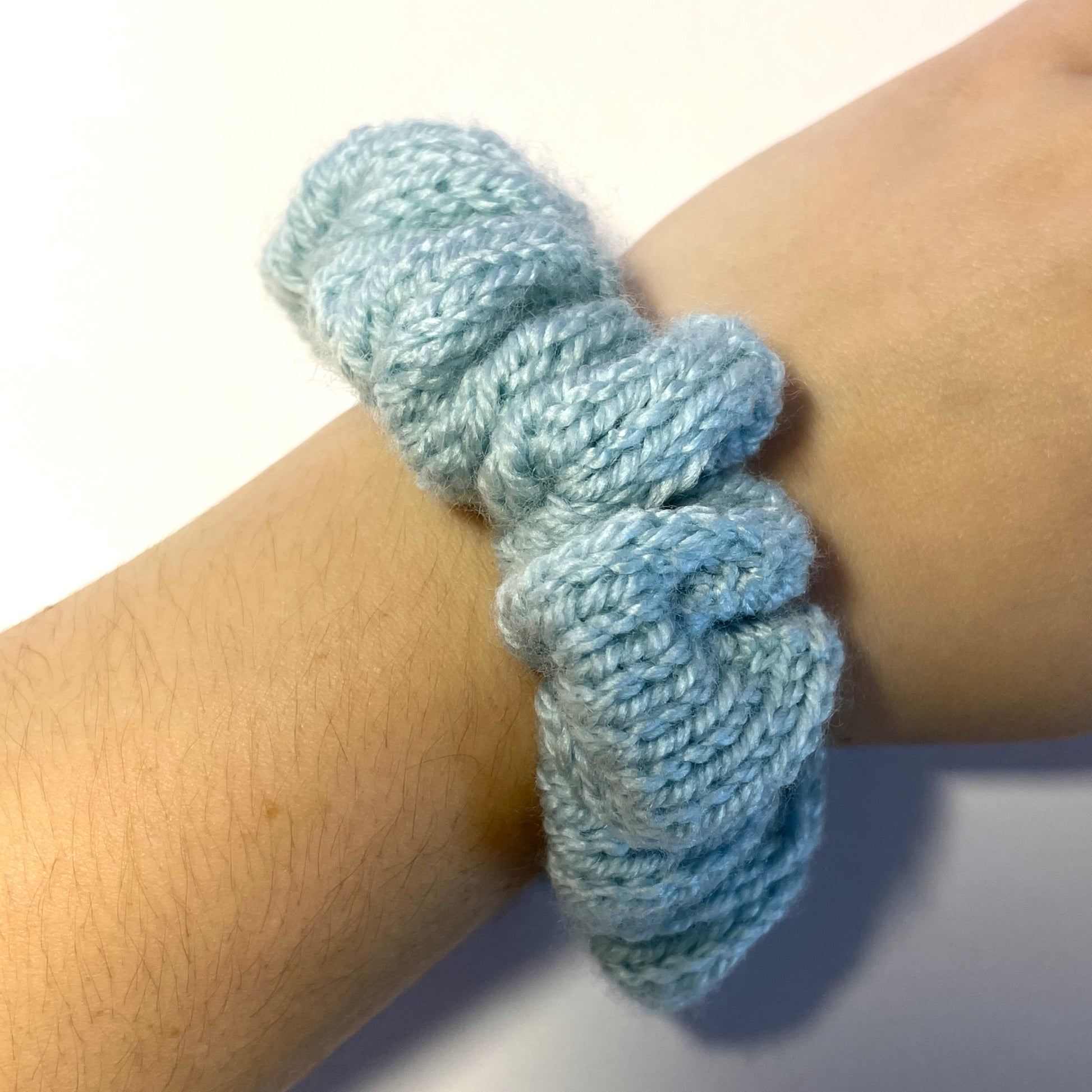 handmade knitted hair scrunchies