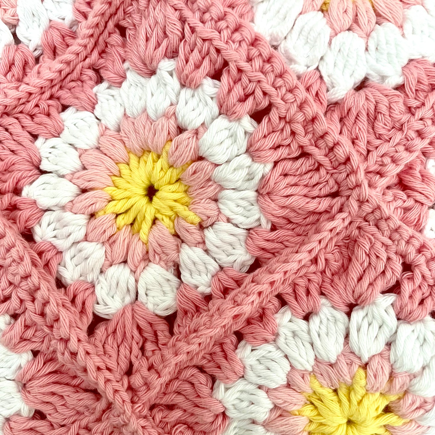 Handmade crochet pink tote bag