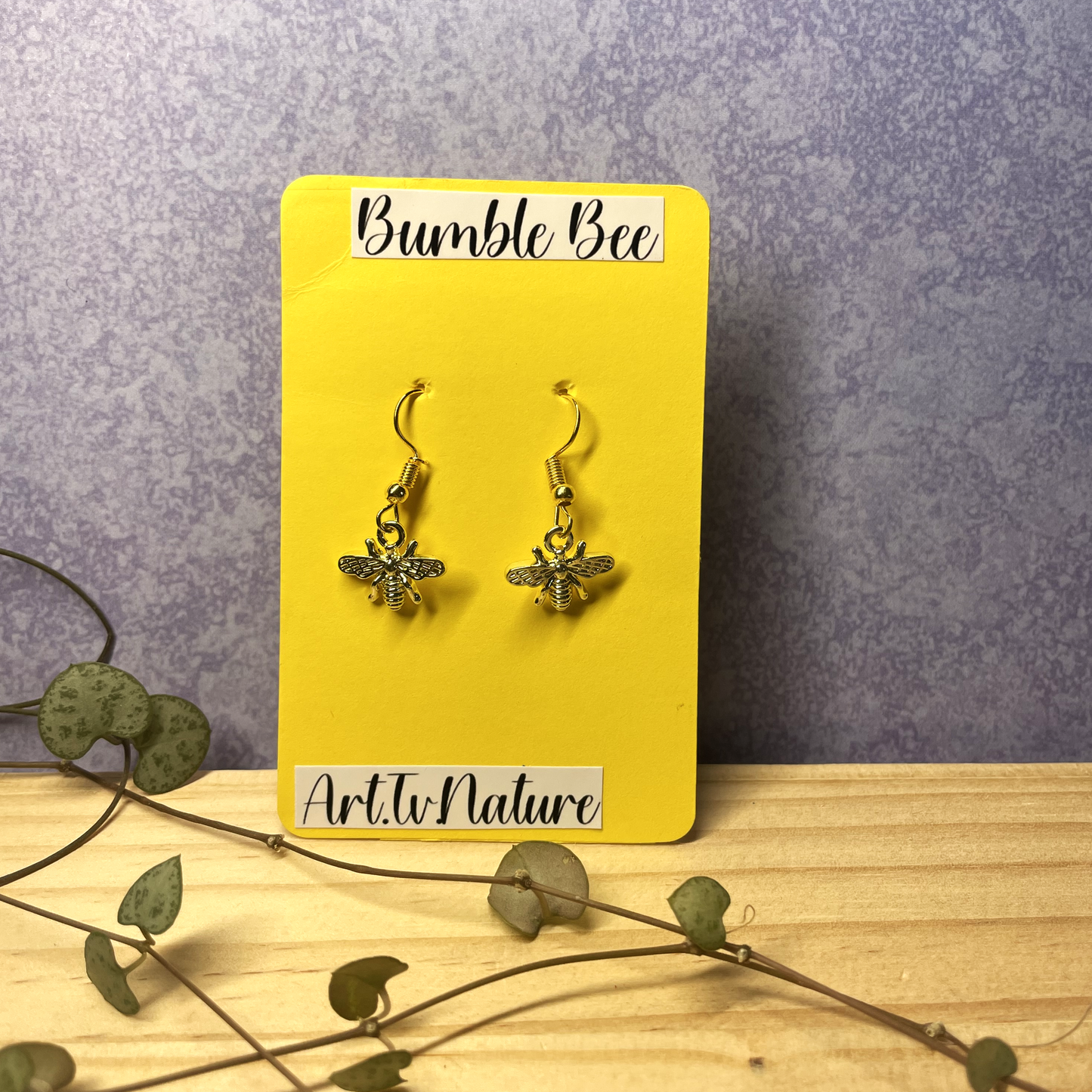 golden bumble bee earrings