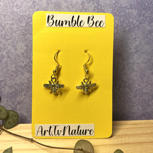 golden bumble bee earrings