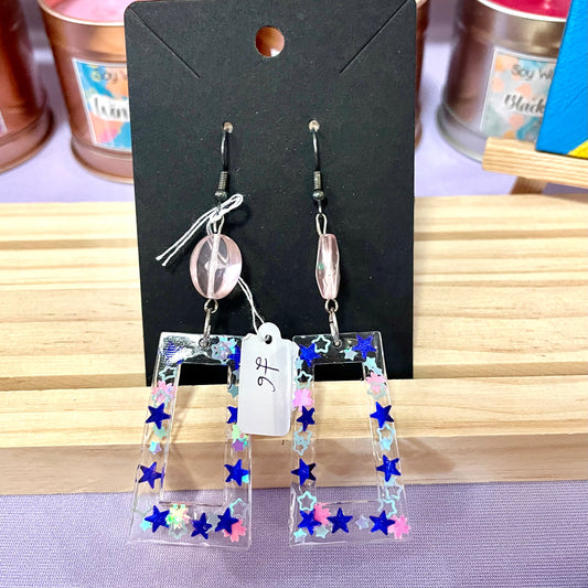 Handmade Glitter resin earrings