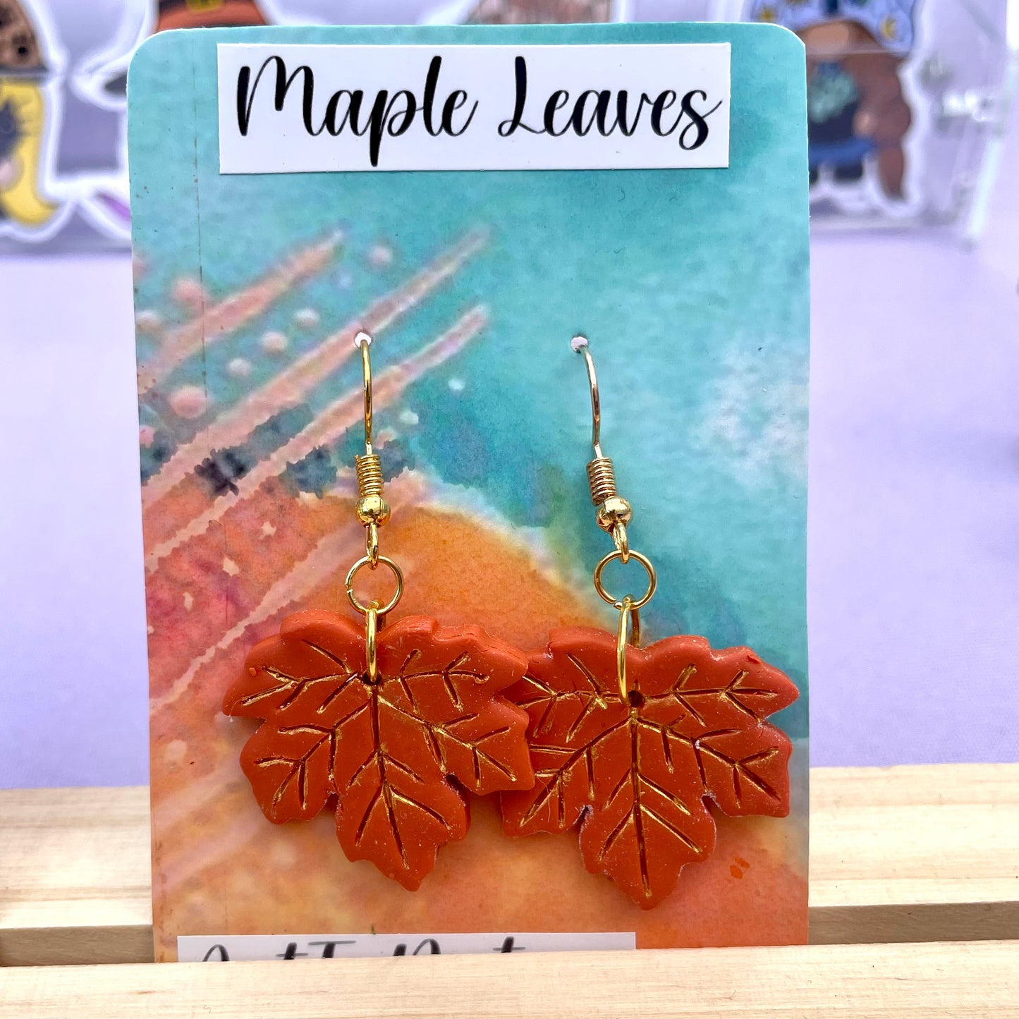 Maple Leaf polymer clay earrings