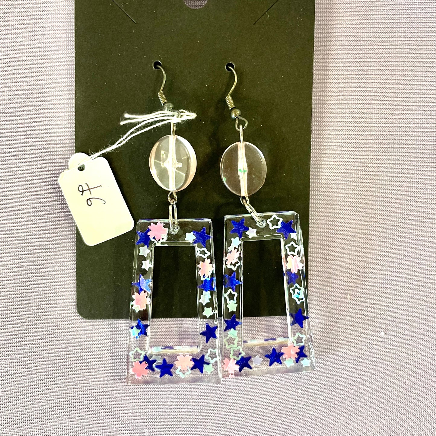 Handmade Glitter resin earrings