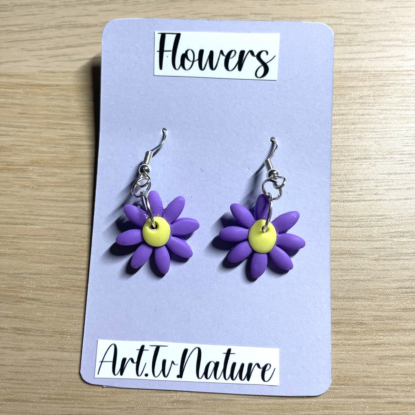 flowers polymer clay earrings