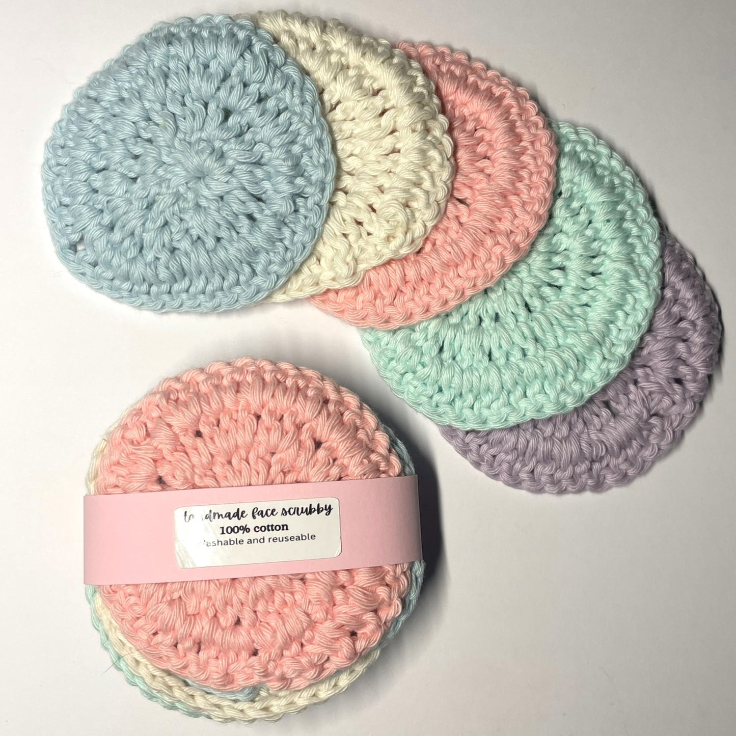 Handmade crochet face scrubbies