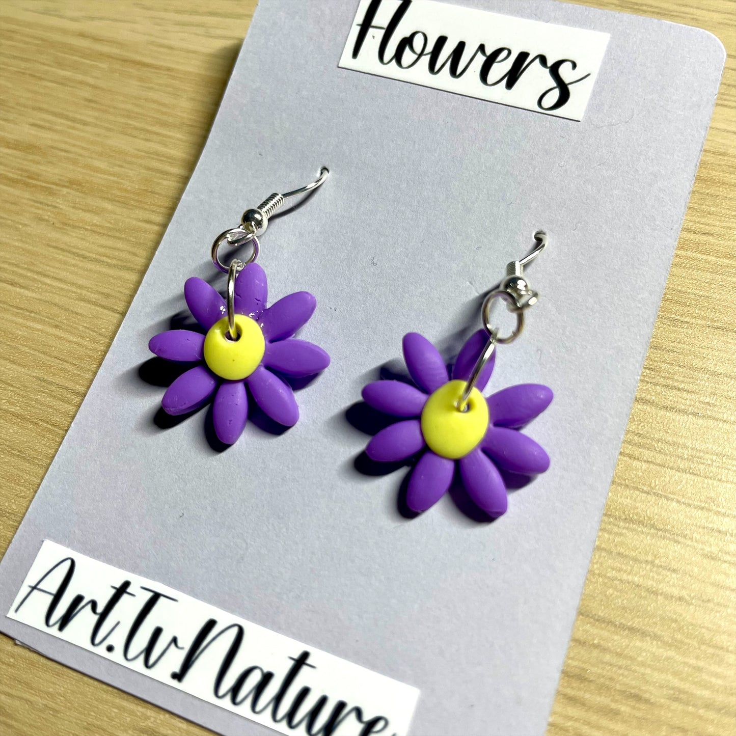 flowers polymer clay earrings