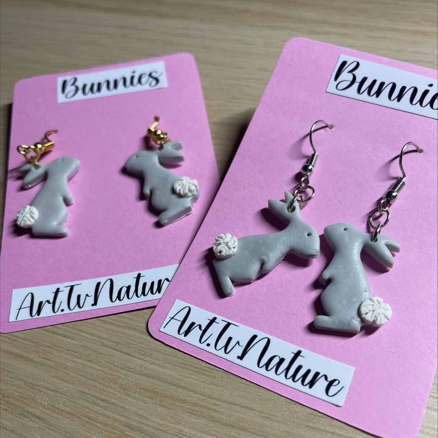 Bunny polymer clay earrings