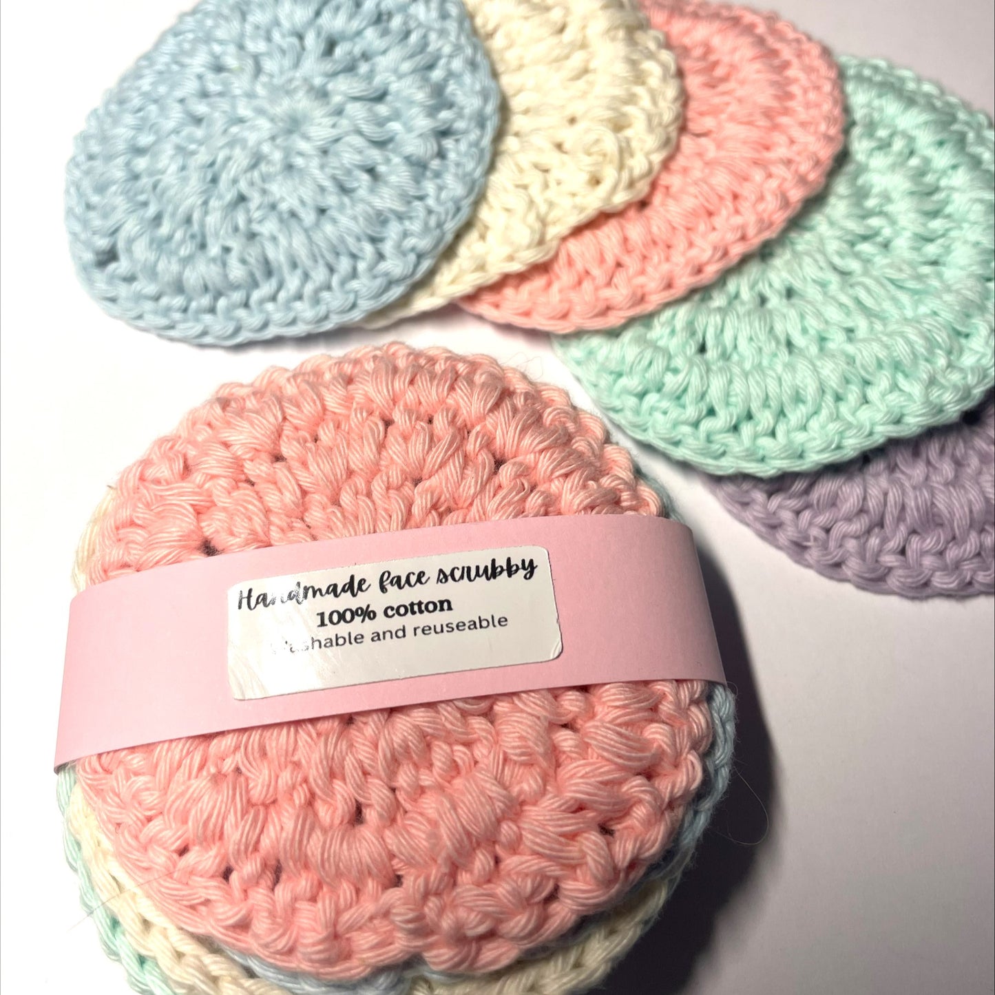 Handmade crochet face scrubbies