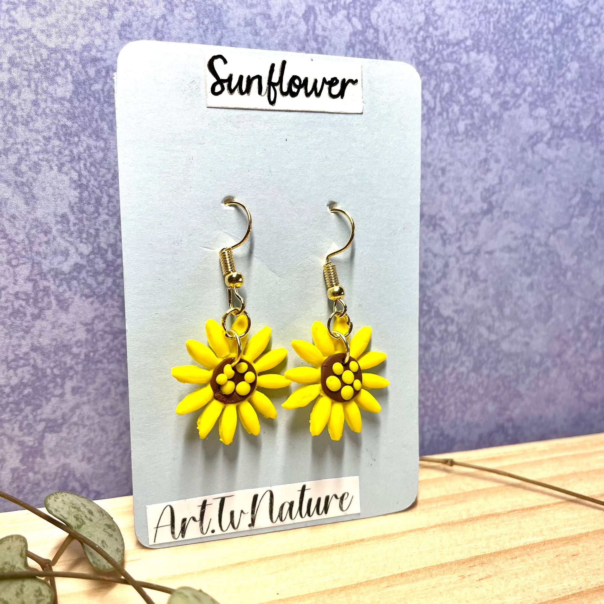 Sunflower polymer clay earrings