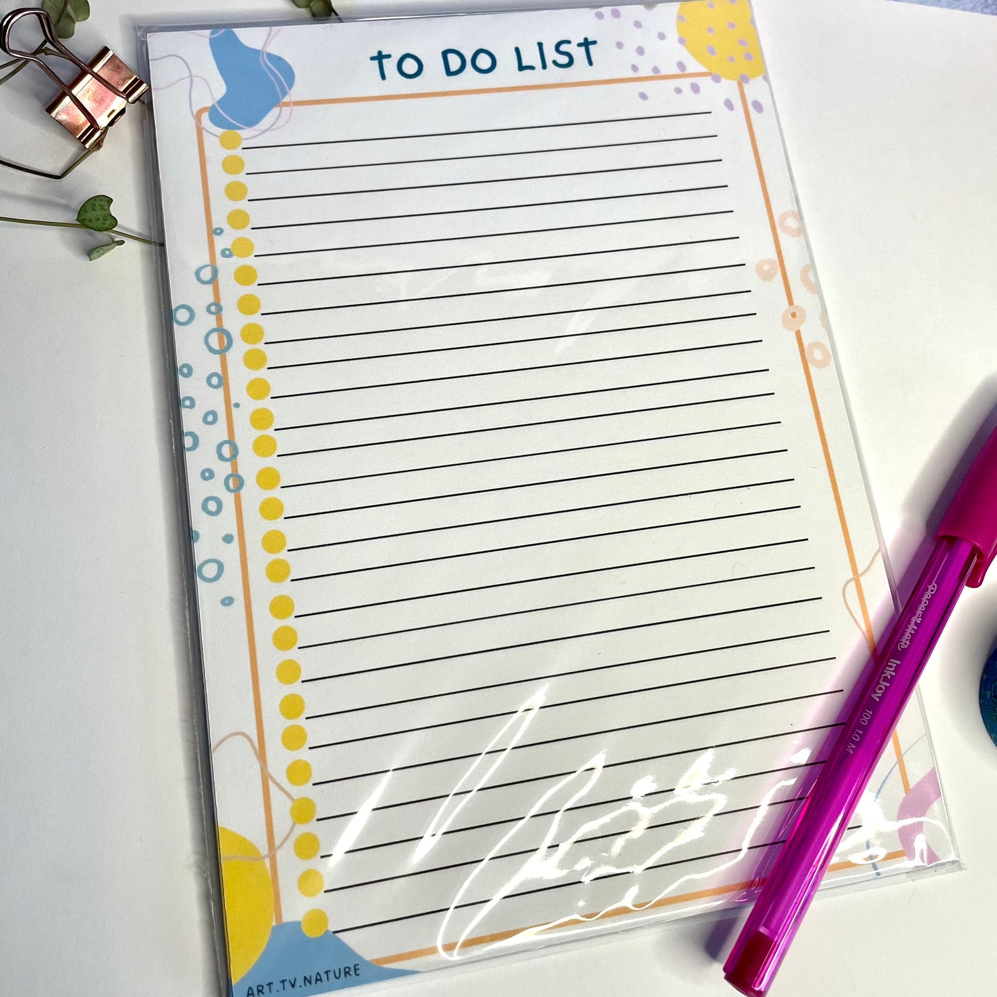 To do list , 5 x 7 lined notepad 